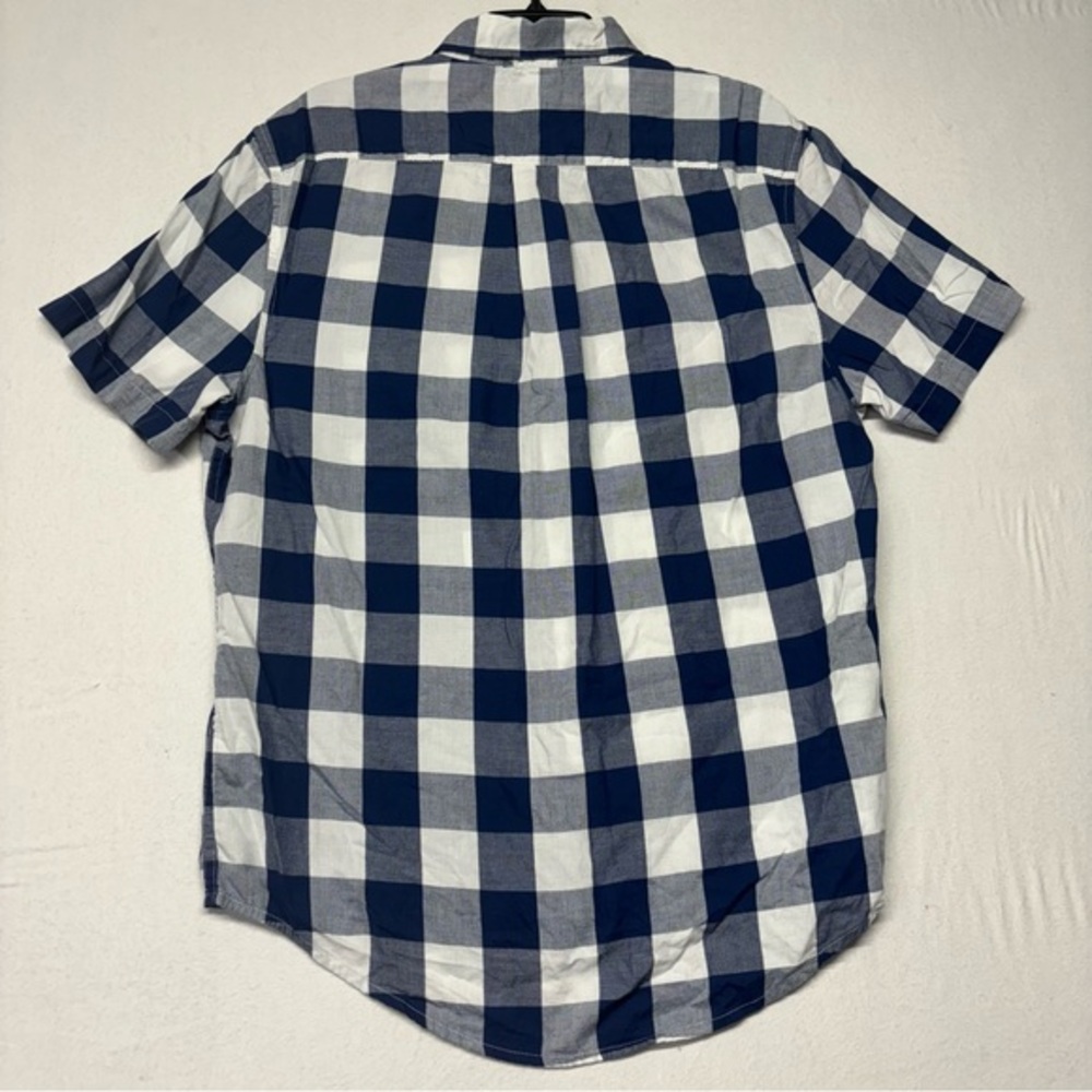 U.S. Polo Assn. Men's Button Down Short Sleeve Pocket Blue Plaid Shirt L - Picture 2 of 7